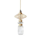 Crystal Glass Pendant Light Brass Gold Geometric Diamond Dimmable LED Dining Room Home Decor - Stack & Clear 11