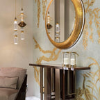 Crystal Glass Pendant Light Brass Gold Geometric Diamond Dimmable LED Dining Room Home Decor - Stack & Clear 4