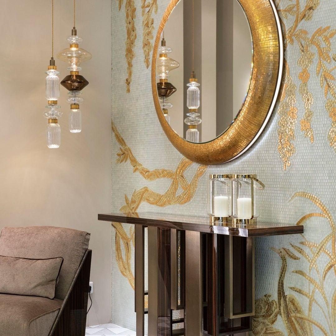 Crystal Glass Pendant Light Brass Gold Geometric Diamond Dimmable LED Dining Room Home Decor - Stack & Clear 4