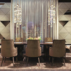 Crystal Glass Pendant Light Brass Gold Geometric Diamond Dimmable LED Dining Room Home Decor - Stack & Clear 5