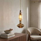 Crystal Glass Pendant Light Brass Gold Geometric Diamond Dimmable LED Dining Room Home Decor - Stack & Clear 998