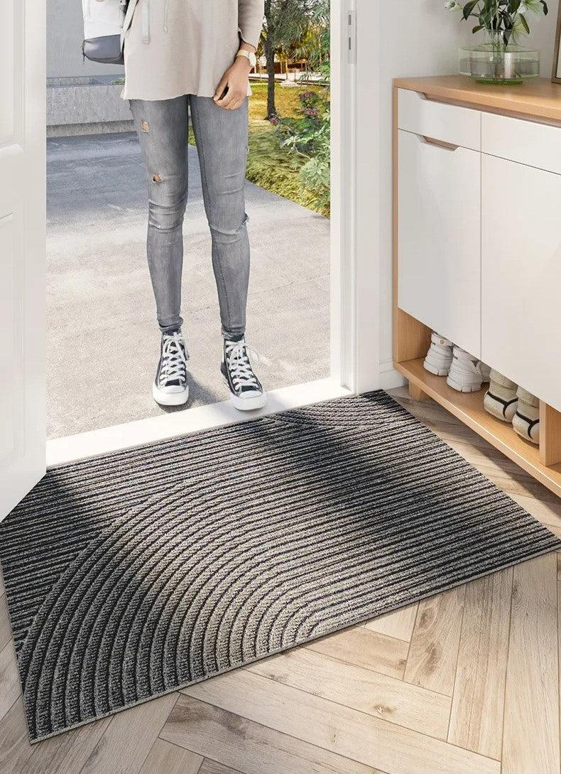 Curved Thread Line Non-Slip Door Mat  PVC 2