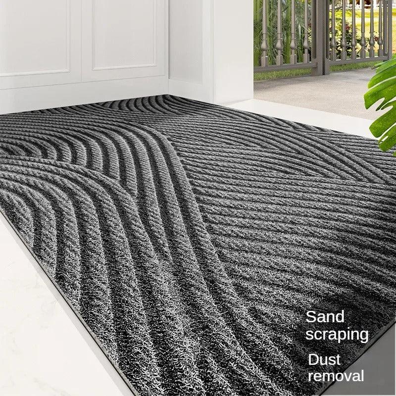 Curved Thread Line Non-Slip Door Mat  PVC 3