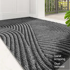 Curved Thread Line Non-Slip Door Mat  PVC 3