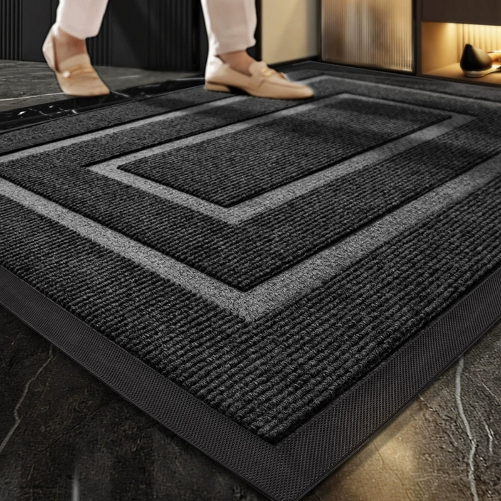 Curved Thread Line Non-Slip Door Mat Rubber Backed 0