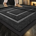 Curved Thread Line Non-Slip Door Mat Rubber Backed 0