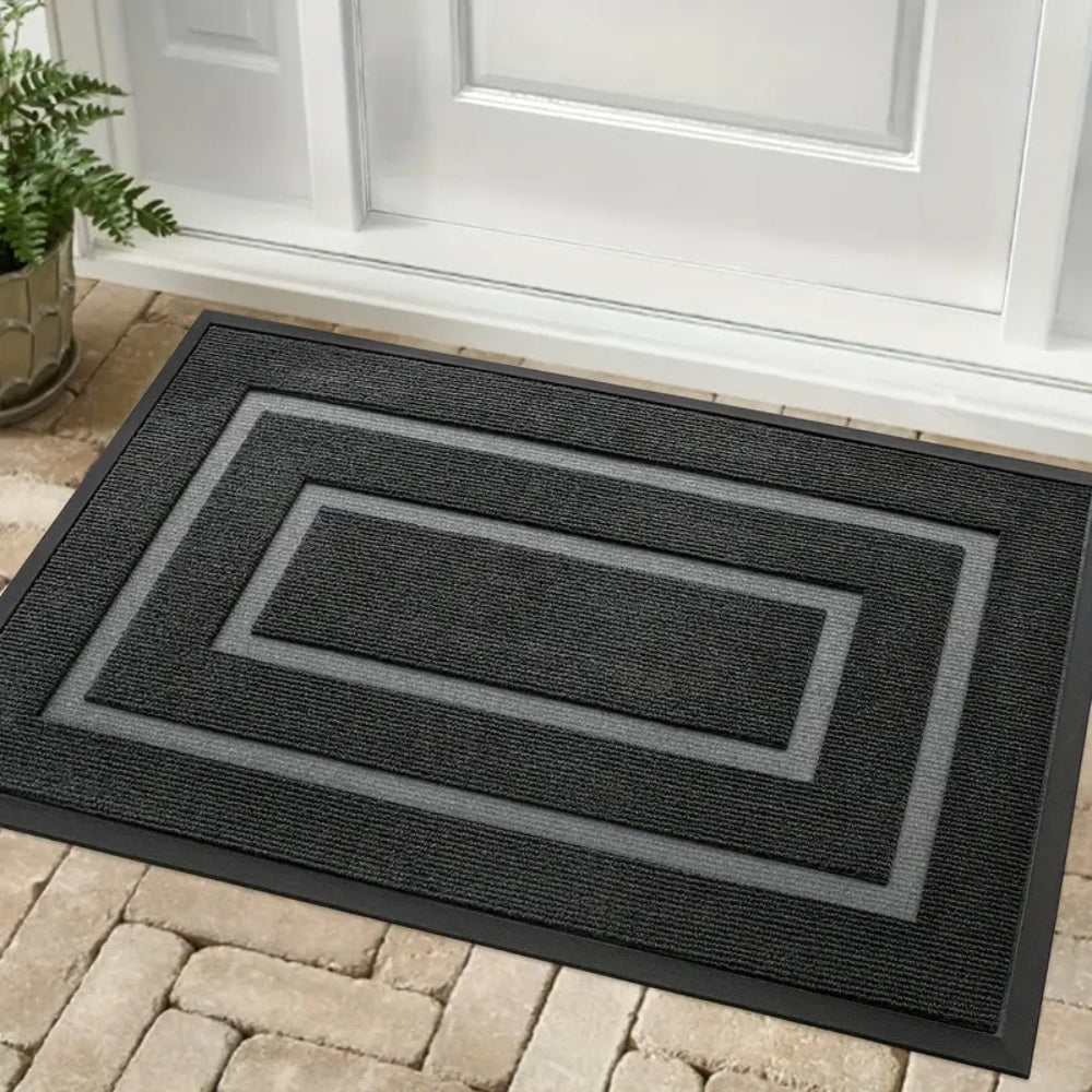 Curved Thread Line Non-Slip Door Mat Rubber Backed 1
