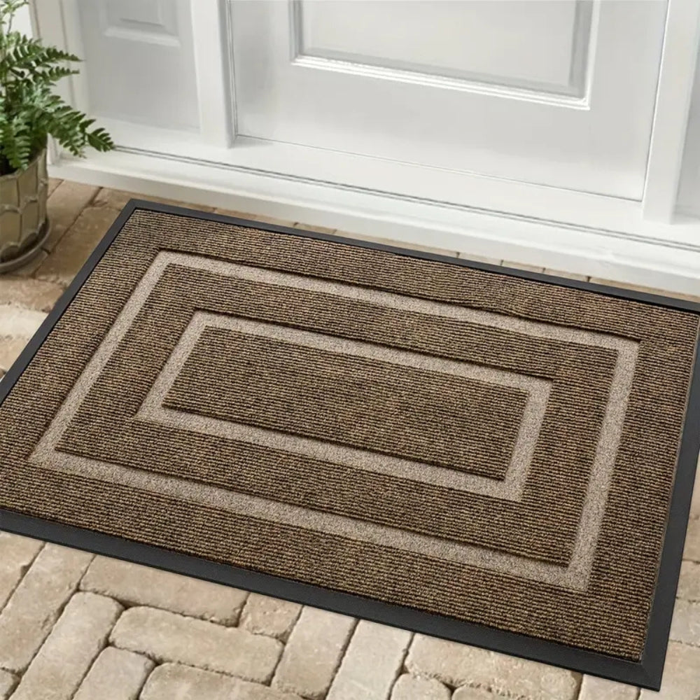 Curved Thread Line Non-Slip Door Mat Rubber Backed 3