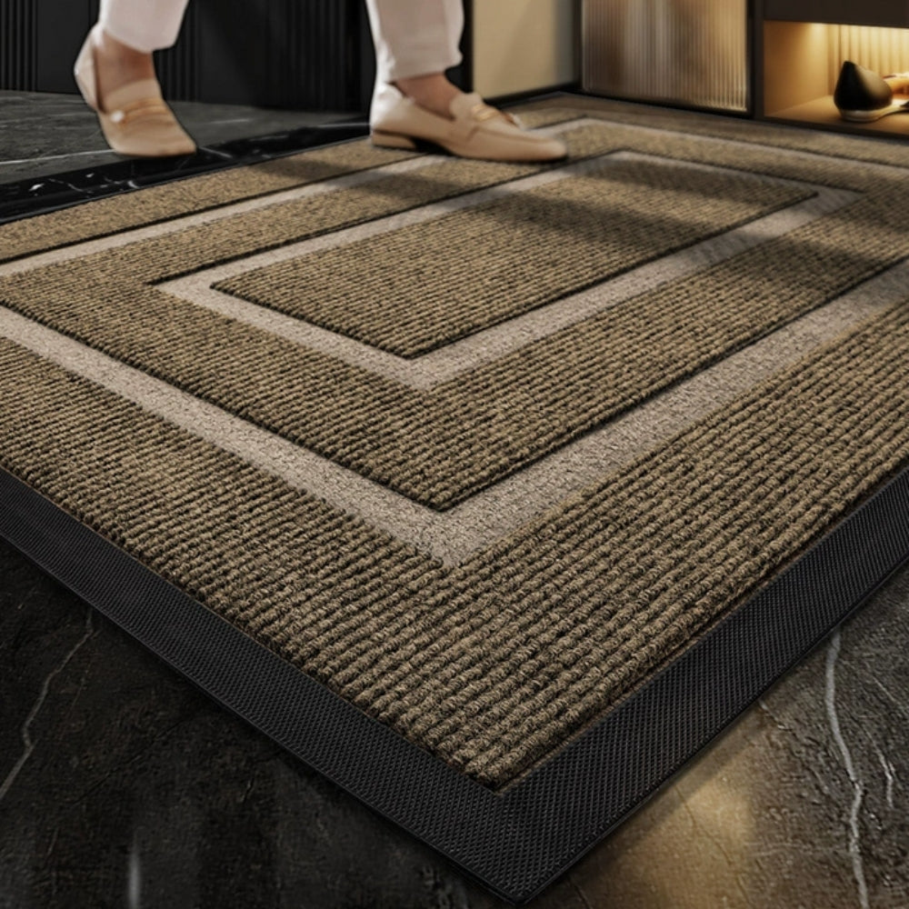 Curved Thread Line Non-Slip Door Mat Rubber Backed 4