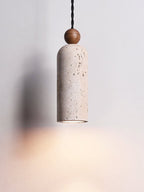 Cylindrical Pendant Light with Yellow Travertine Shade for Kitchen Island 5