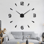 DIY Large Wall Clock Decor with Foam Numbers and Template - 90cm Modern Design 0