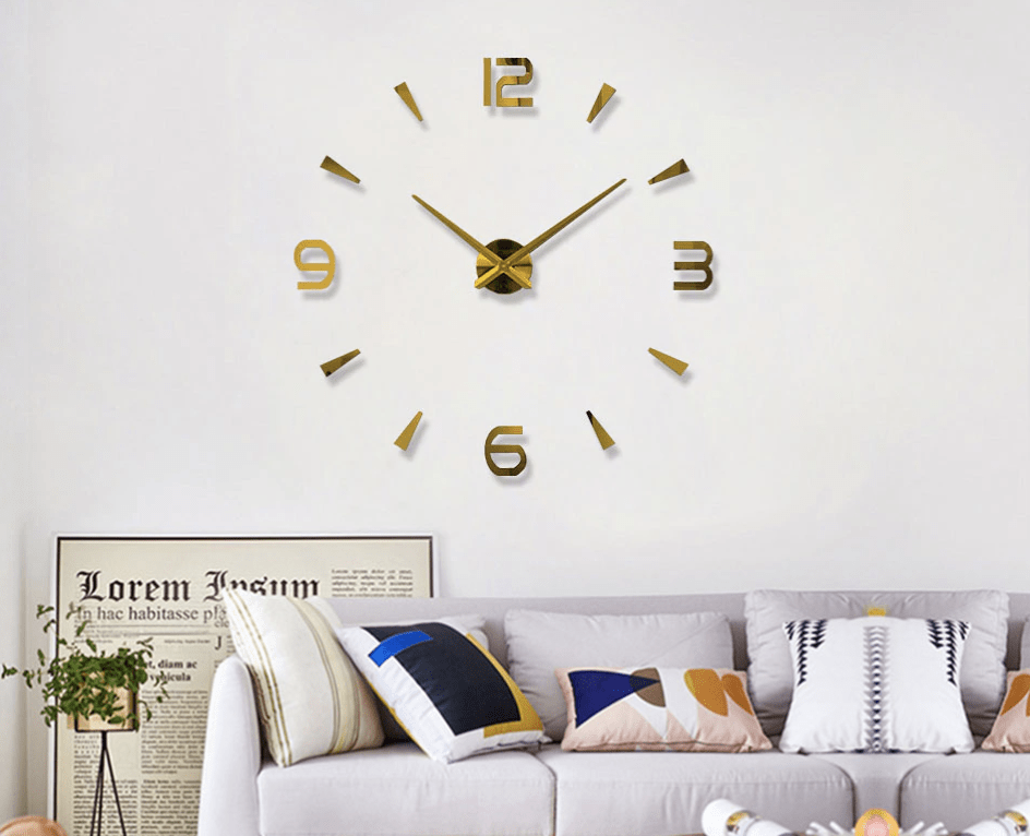 DIY Large Wall Clock Decor with Foam Numbers and Template - 90cm Modern Design 2