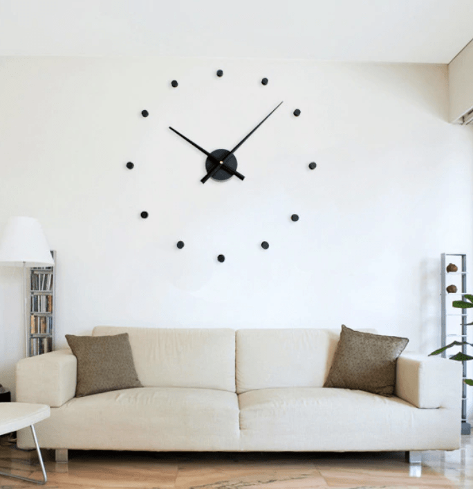 DIY Large Wall Clock Kit with Foam Numbers and Template – Modern Wall Clock Decor, 90cm 0