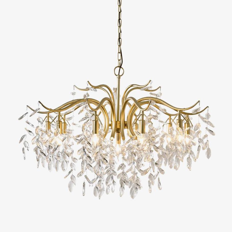 Designer Chandelier Crystal Brass Unique Indoor Illumination 1