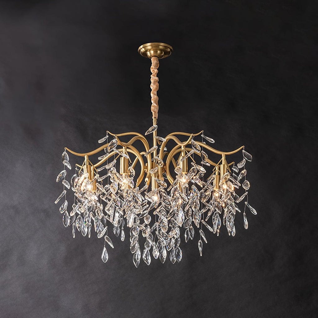 Designer Chandelier Crystal Brass Unique Indoor Illumination 10