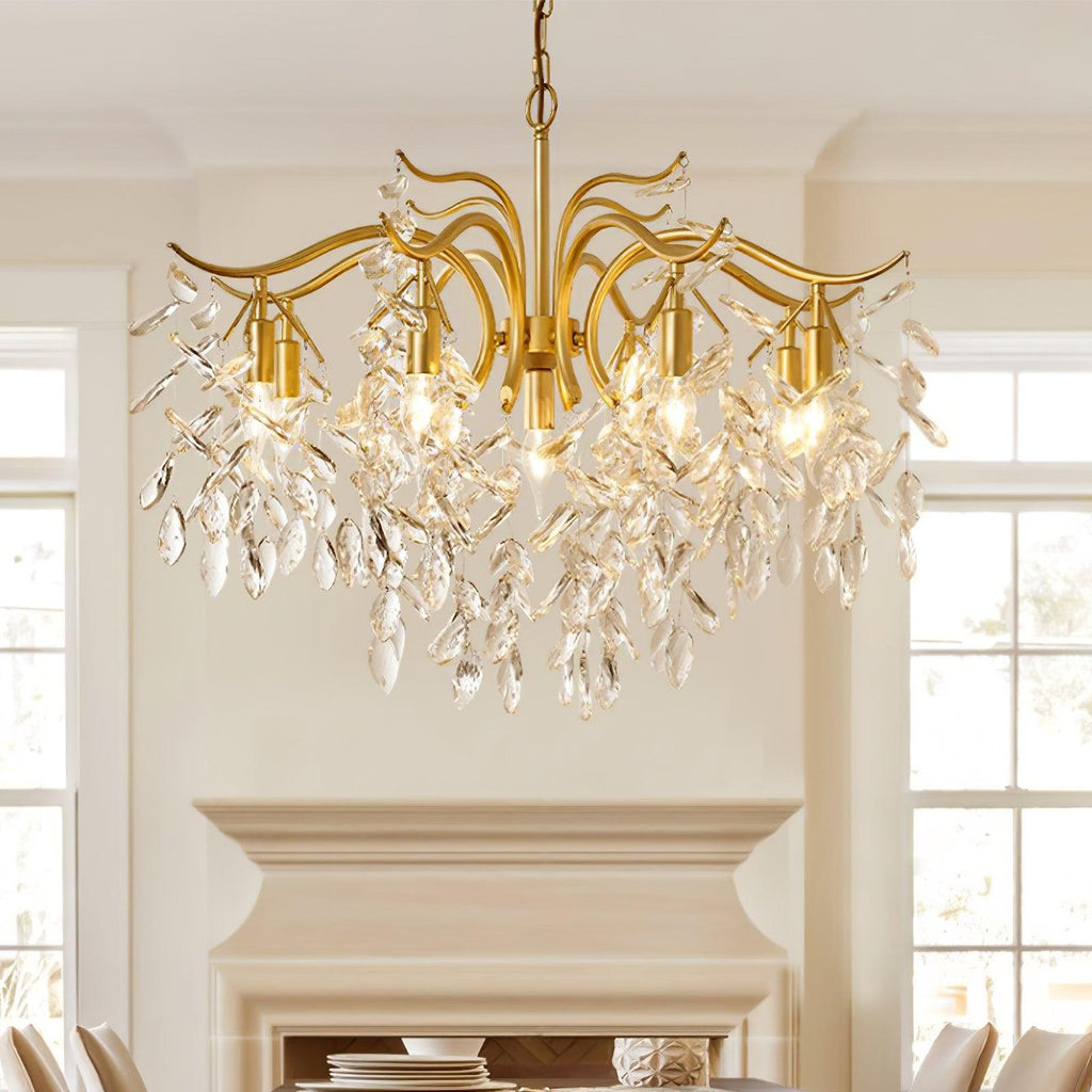 Designer Chandelier Crystal Brass Unique Indoor Illumination 2
