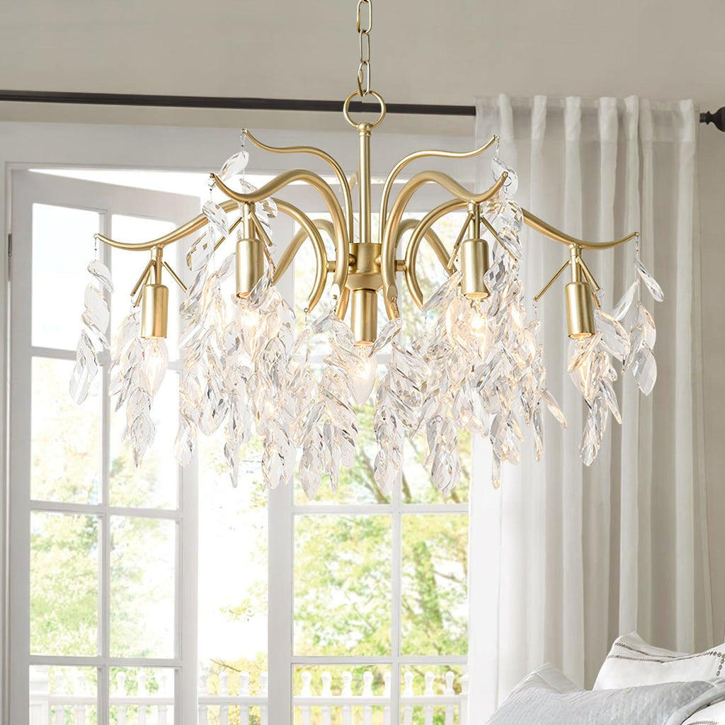 Designer Chandelier Crystal Brass Unique Indoor Illumination 3