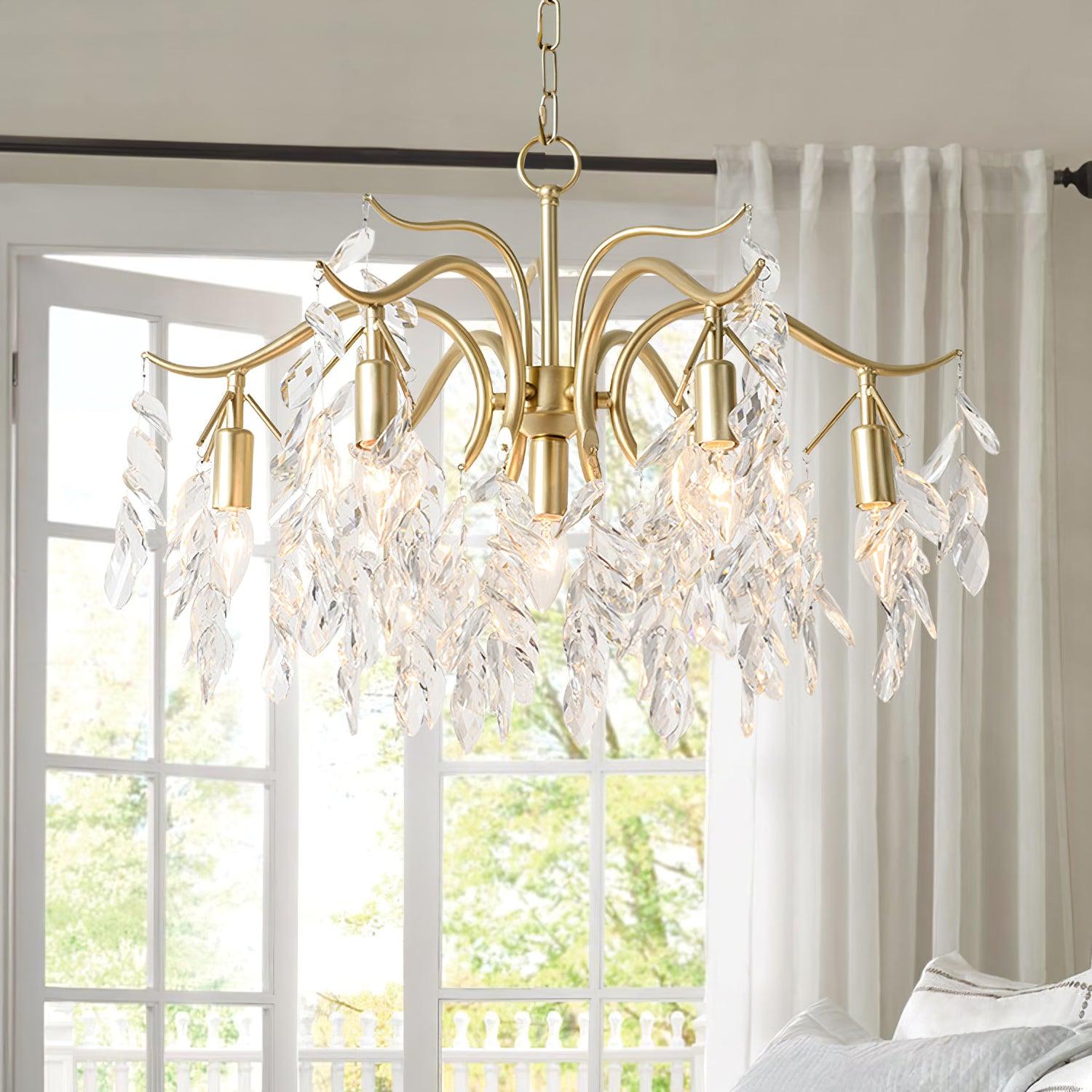Designer Chandelier Crystal Brass Unique Indoor Illumination 3