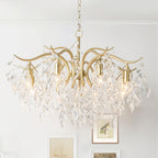 Designer Chandelier Crystal Brass Unique Indoor Illumination 5
