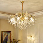 Designer Chandelier Crystal Brass Unique Indoor Illumination 6