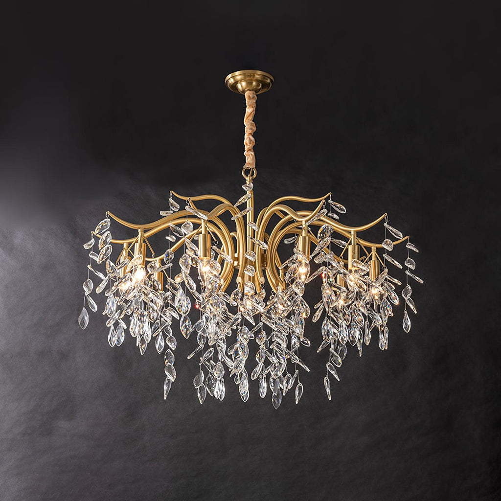 Designer Chandelier Crystal Brass Unique Indoor Illumination 9