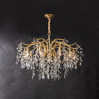 Designer Chandelier Crystal Brass Unique Indoor Illumination 9