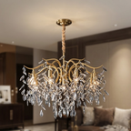 Designer Chandelier Crystal Brass Unique Indoor Illumination 98
