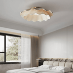 Dimmable Ceiling Light Brass Fabric Shade Elegant Design 2