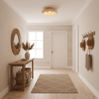 Dimmable Ceiling Light Brass Fabric Shade Elegant Design 3