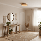 Dimmable Ceiling Light Brass Fabric Shade Elegant Design 6