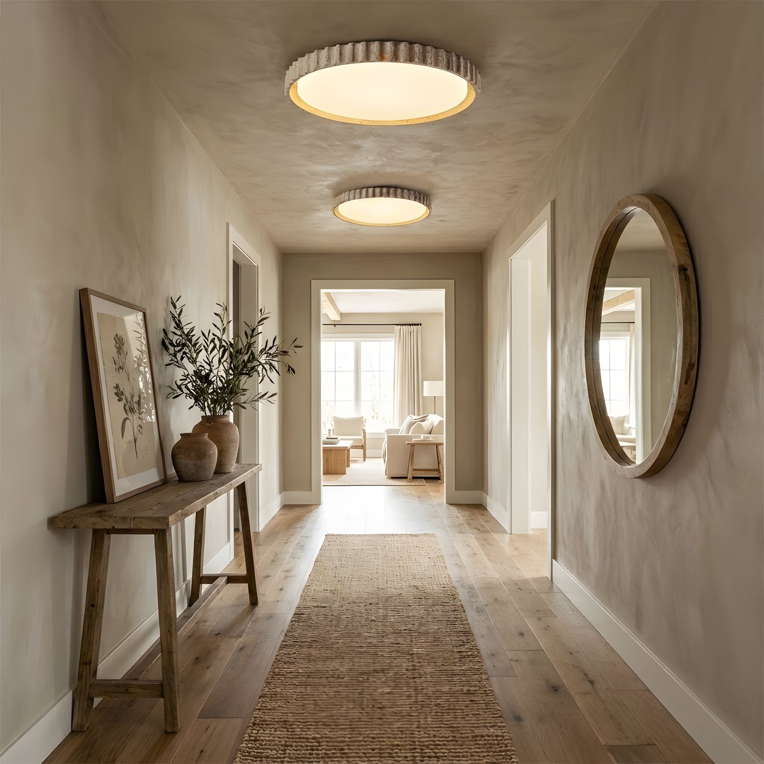 Dimmable Ceiling Light Yellow Travertine Elegant Design 5