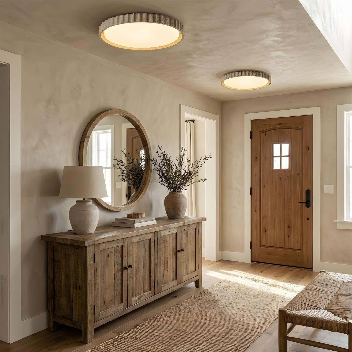 Dimmable Ceiling Light Yellow Travertine Elegant Design 7