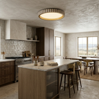 Dimmable Ceiling Light Yellow Travertine Elegant Design 99