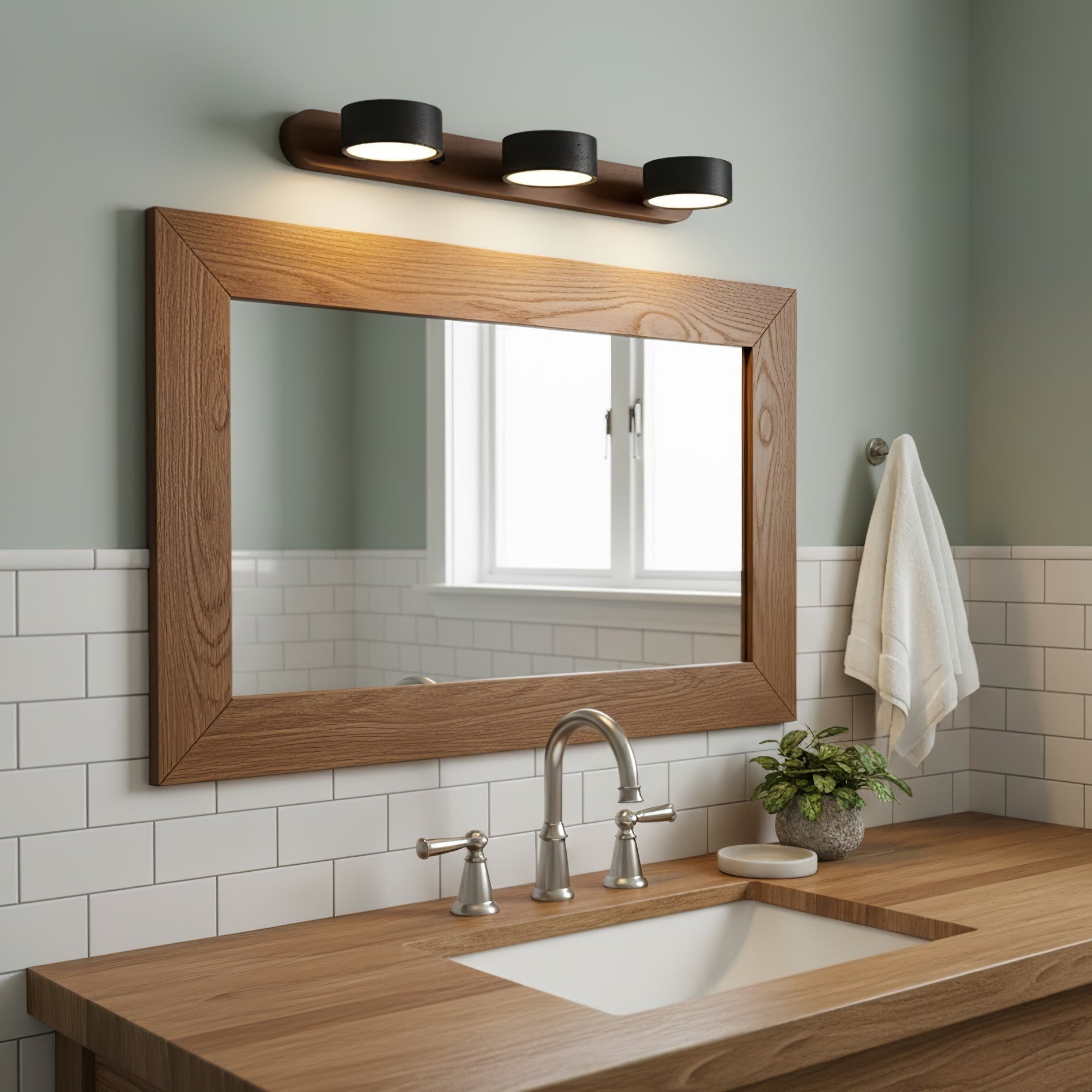 Duo Wall Light with Black Travertine and Wood – Modern Sconce Fixture 2