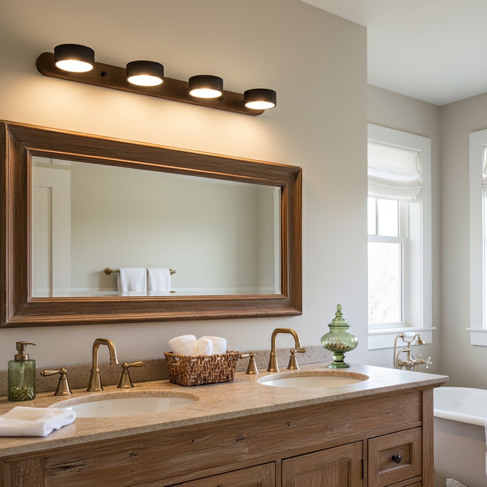 Duo Wall Light with Black Travertine and Wood – Modern Sconce Fixture 6