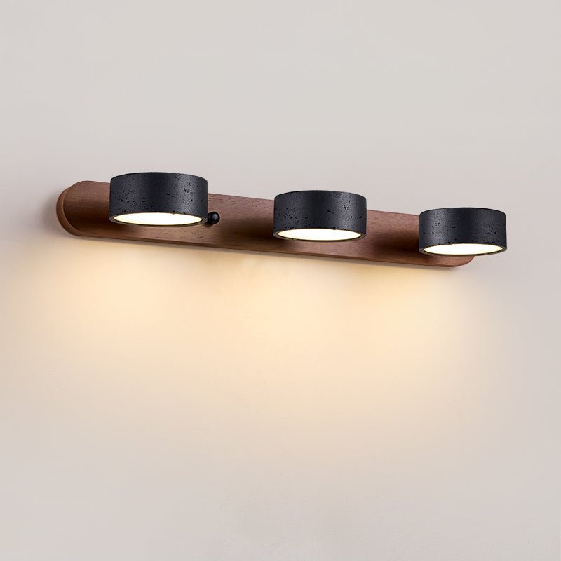Duo Wall Light with Black Travertine and Wood – Modern Sconce Fixture 7