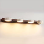 Duo Wall Light with Yellow Travertine and Wood Finish - Modern Indoor Sconce 12