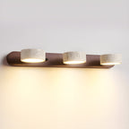 Duo Wall Light with Yellow Travertine and Wood Finish - Modern Indoor Sconce 13
