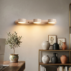 Duo Wall Light with Yellow Travertine and Wood Finish - Modern Indoor Sconce 99