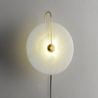 Elegant Adjustable LED Wall Sconce with Alabaster Shade 0