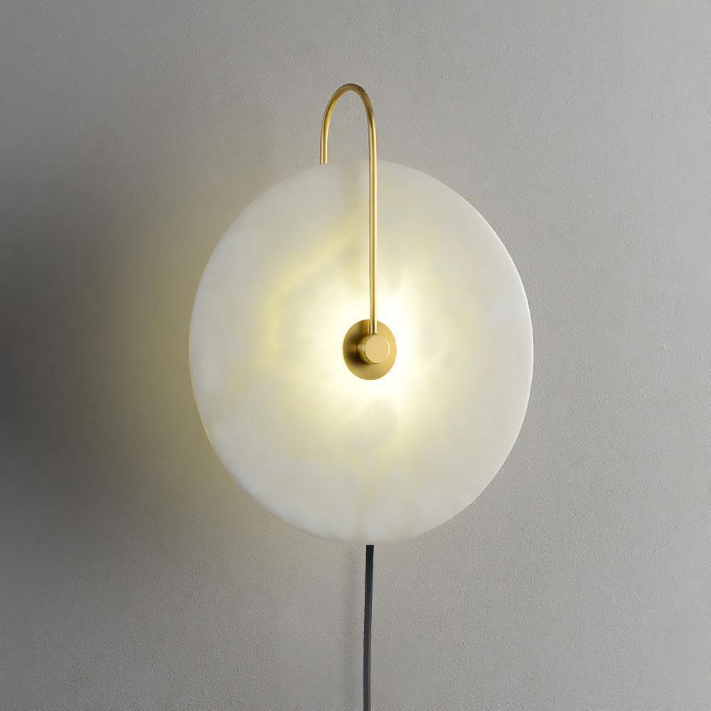 Elegant Adjustable LED Wall Sconce with Alabaster Shade 0