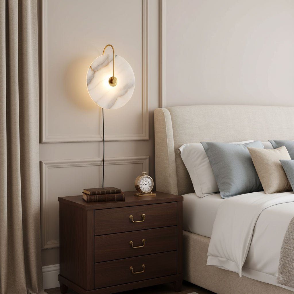 Elegant Adjustable LED Wall Sconce with Alabaster Shade 2