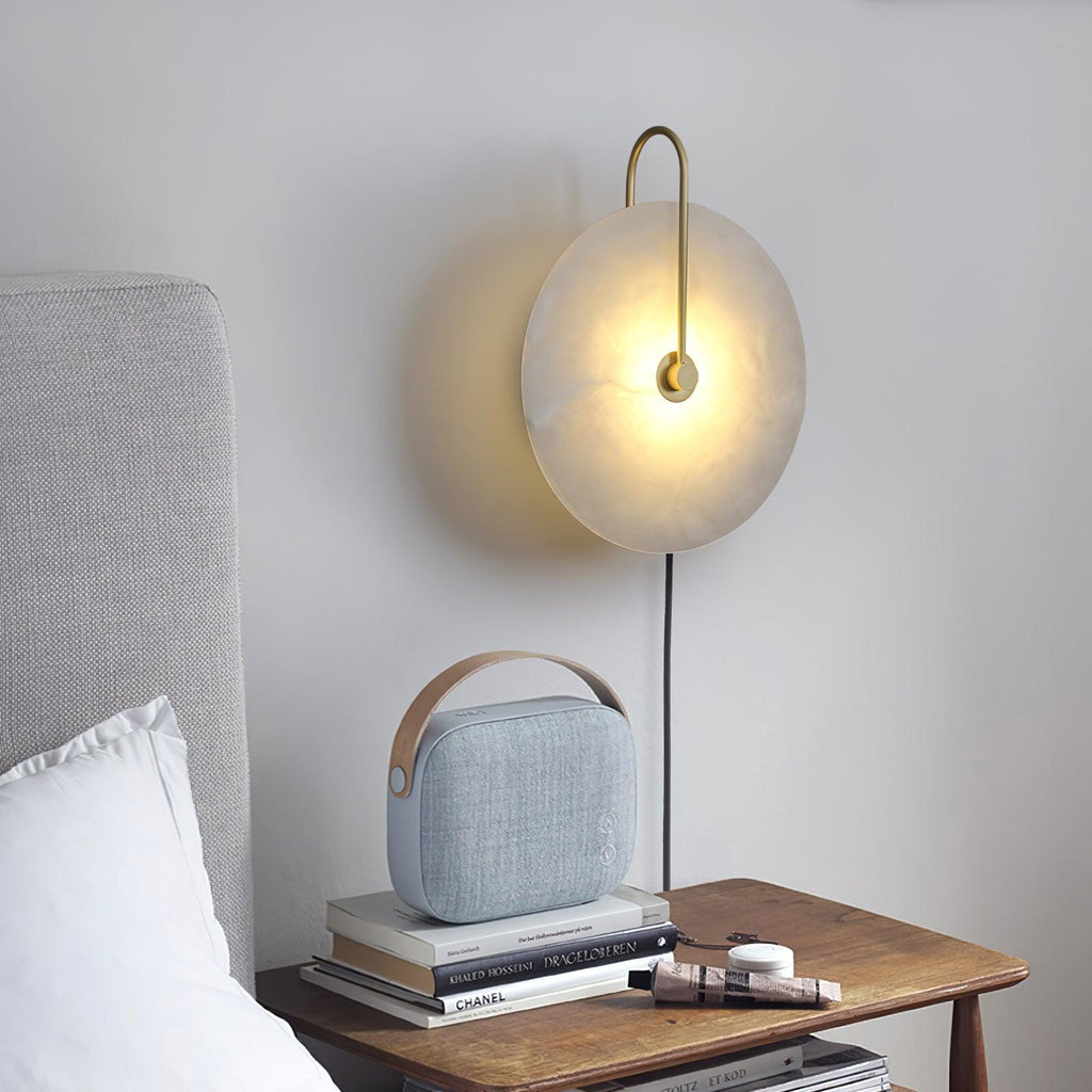 Elegant Adjustable LED Wall Sconce with Alabaster Shade 8