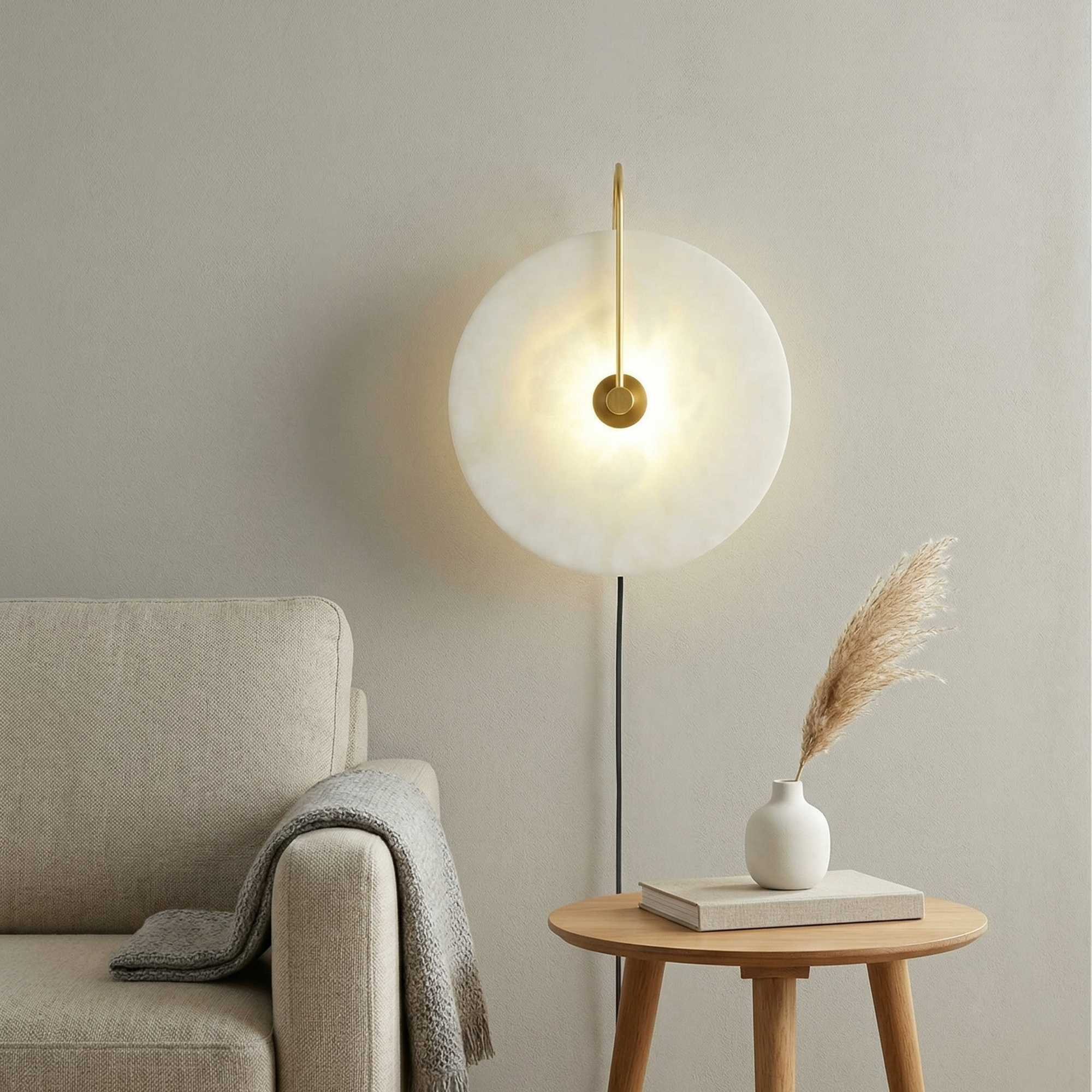 Elegant Adjustable LED Wall Sconce with Alabaster Shade 99