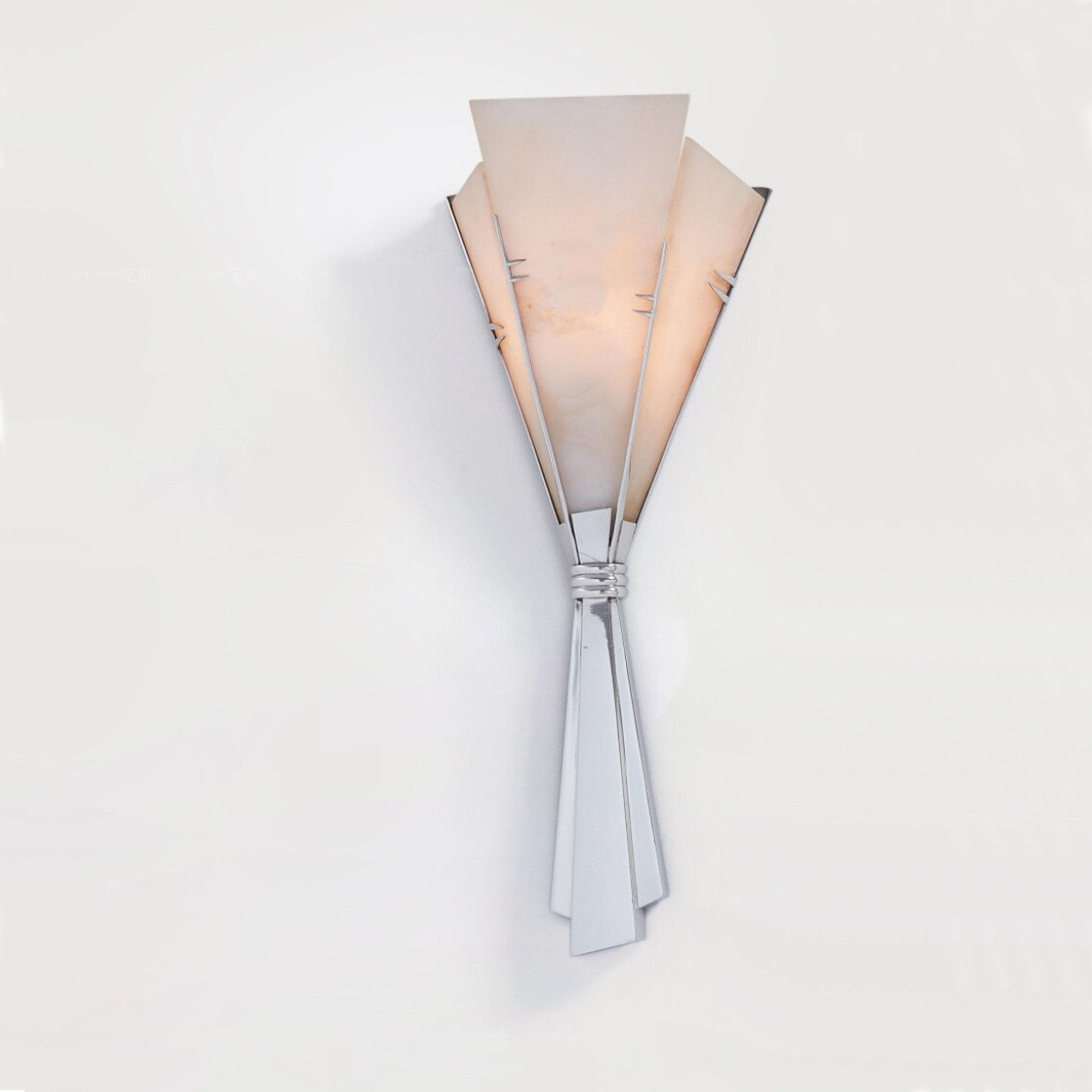 Elegant Alabaster LED Wall Light With Metal Base 0