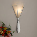 Elegant Alabaster LED Wall Light With Metal Base 2