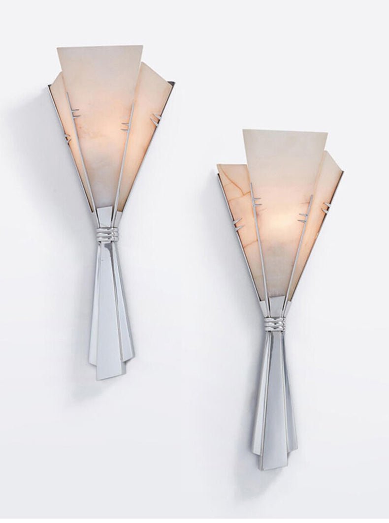 Elegant Alabaster LED Wall Light With Metal Base 6