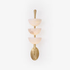 Elegant Alabaster LED Wall Sconce Brass Finish 0
