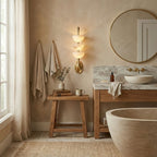 Elegant Alabaster LED Wall Sconce Brass Finish 5