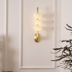 Elegant Alabaster LED Wall Sconce Brass Finish 7